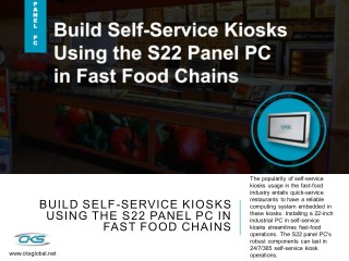 Build Self-Service Kiosks Using the S22 Panel PC in Fast Food Chains