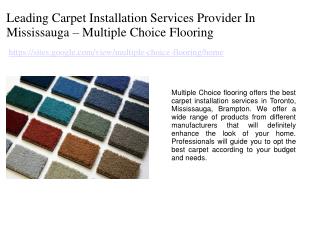 Carpet Installation In Mississauga