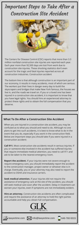 Important Steps to Take After a Construction Site Accident