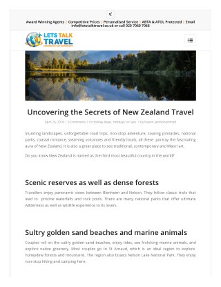 Uncovering the Secrets of New Zealand Travel