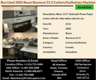 Buy Used 2005 Baum Baumcut 31.5 Cutters/Guillotines Machine