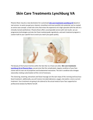 Skin Care Treatments Lynchburg VA
