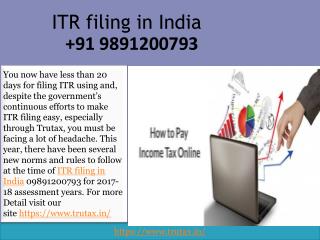 Know about what is online tax return filing in India 09891200793?