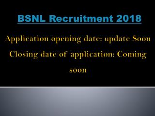 BSNL Recruitment 2018