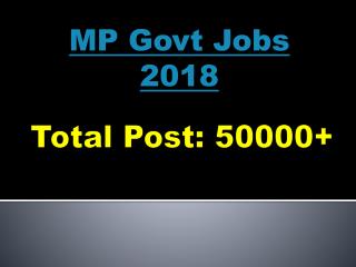 MP Govt Jobs 2018