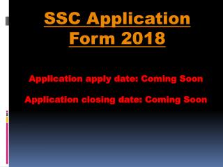 SSC Application Form 2018