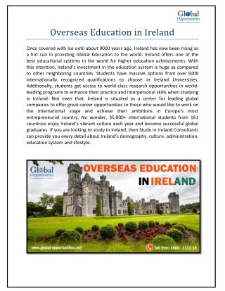 Overseas Education in Ireland