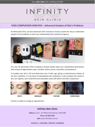 VISIA COMPLEXION ANALYSIS â€“ Advanced Analysis of Skin's Problems