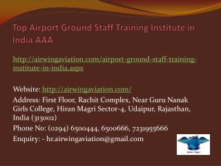 Top Airport Ground Staff Training Institute in India AAA