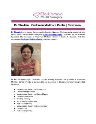 Dr Ritu Jain | Vardhman Medicare Centre | Elawoman