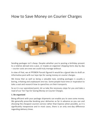 How To Save Money On Courier Charges â€“ Top 10 Creative Tips