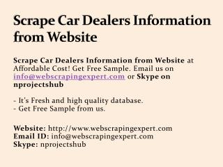 Scrape Car Dealers Information from Website