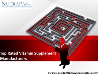 Top Rated Vitamin Supplement Manufacturers