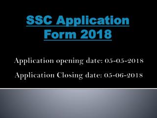 SSC Application Form 2018