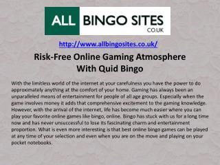 Risk-Free Online Gaming Atmosphere With Quid Bingo