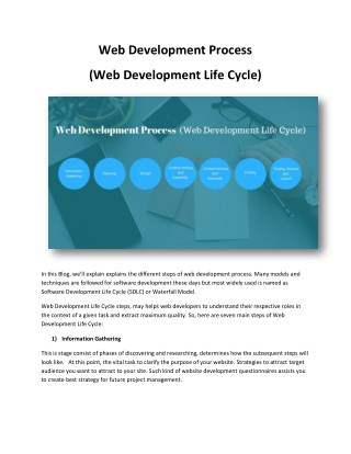 Web Development Process (Web Development Life Cycle)