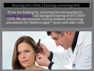 Hearing test clinic | hearing screening test