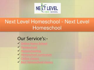 Next Level Homeschool - Next Level Homeschool
