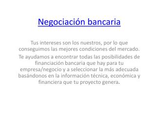 NegociaciÃ³n bancaria | Soluciones financieras en Valencia