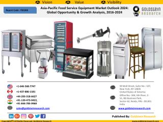 Asia-Pacific Food Service Equipment Market Outlook 2024: Global Opportunity & Growth Analysis, 2016-2024