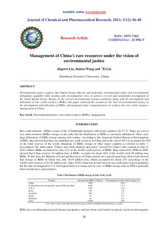 Management of Chinaâ€™s rare resources under the vision of environmental justice