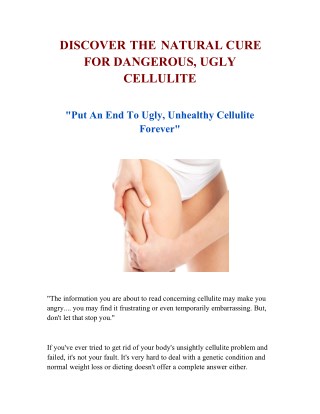 NATURAL CURE FOR CELLULITE