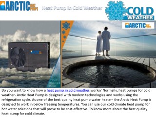 Best Quality Heat Pump In Cold Weather
