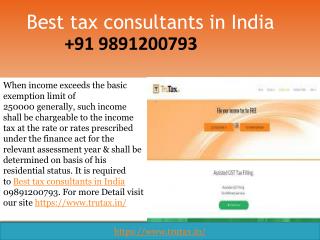 Best tax consultants in India 91 9891200793