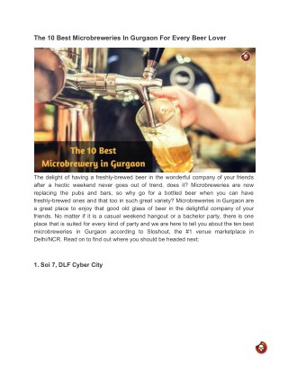 The 10 Best Microbreweries In Gurgaon For Every Beer Lover