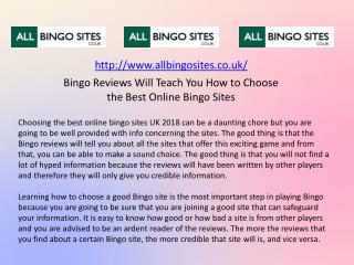 Bingo Reviews Will Teach You How to Choose the Best Online Bingo Sites
