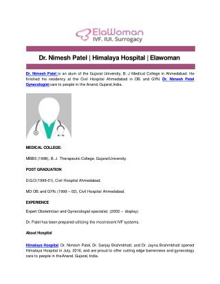 Dr. Nimesh Patel | Himalaya Hospital | Elawoman