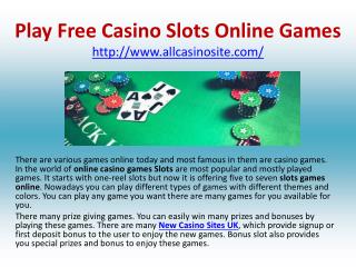 Play Free Casino Slots Online Games