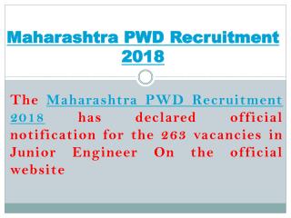 Maharashtra PWD Recruitment 2018