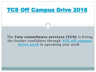 TCS off Campus Drive 2018