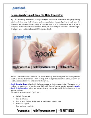 Learn Apache Spark In a Big Data Ecosystem
