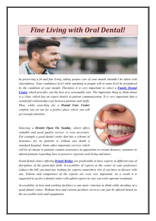 Fine Living with Oral Dental