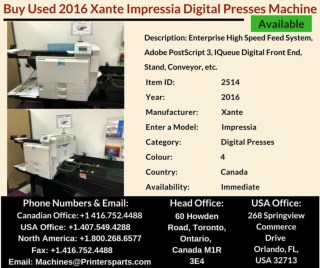 Buy Used 2016 Xante Impressia Digital Presses Machine