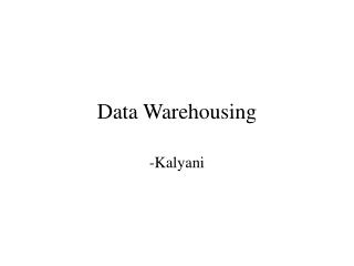 Data Warehousing