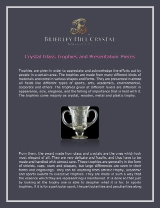 Crystal Glass Trophies and Presentation Pieces