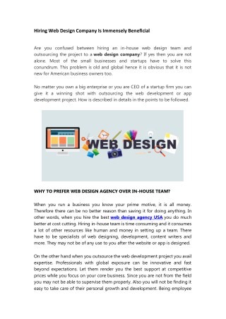 Hiring Web Design Company Is ImmenselyÂ Beneficial