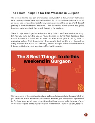 The 8 Best Things To Do This Weekend in Gurgaon