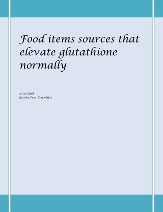 Food items sources that elevate glutathione normally