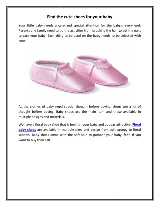 Find the cute shoes for your baby