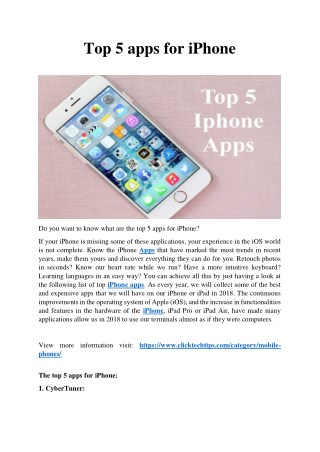 Top 5 apps for iPhone
