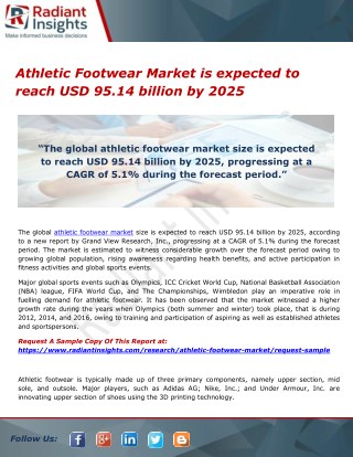 Athletic Footwear Market is expected to reach USD 95.14 billion by 2025