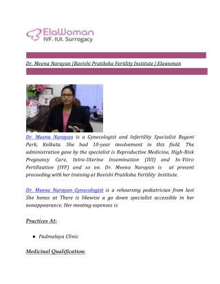Dr. Meena Narayan | Bavishi Pratiksha Fertility Institute | Elawoman