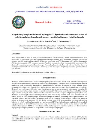 N-cyclohexylacrylamide based hydrogels-II: Synthesis and characterization of poly(N-cyclohexylacrylamide-co-acrylamide/s