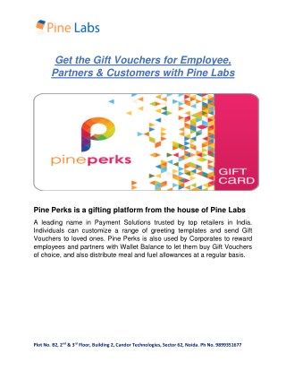 Get the Gift Vouchers for Employee, Partners & Customers with Pine Labs