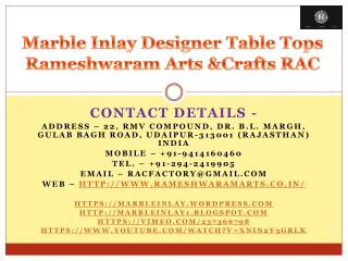 Marble Inlay Designer Table Tops Rameshwaram Arts &Crafts RAC