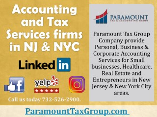 Accounting and Tax Services firms in NJ & NYC â€“ ParamountTaxGroup.com